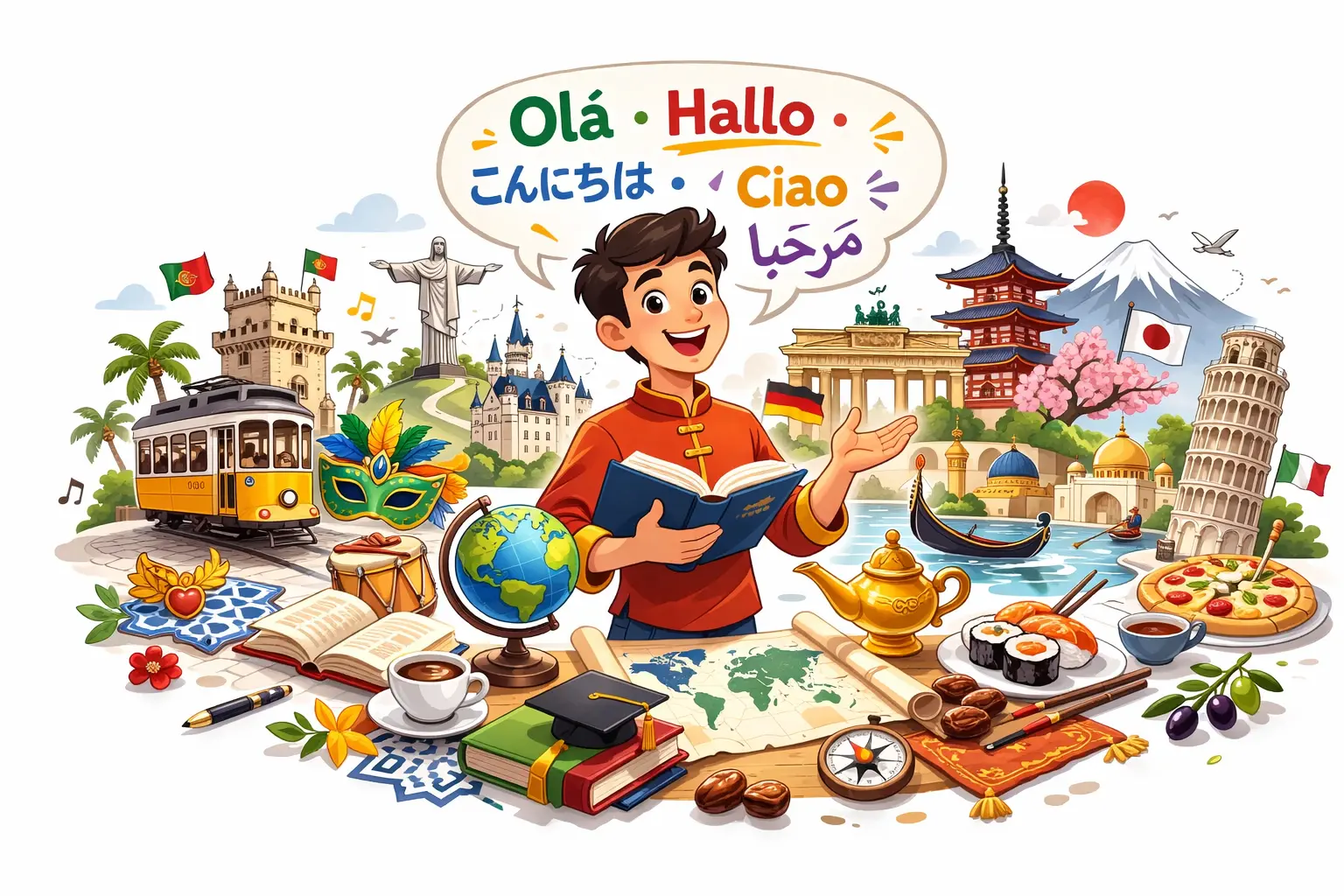 Ilustración de cursos de idiomas para empresas con referencias internacionales y formación bonificable FUNDAE para PYMES en Madrid