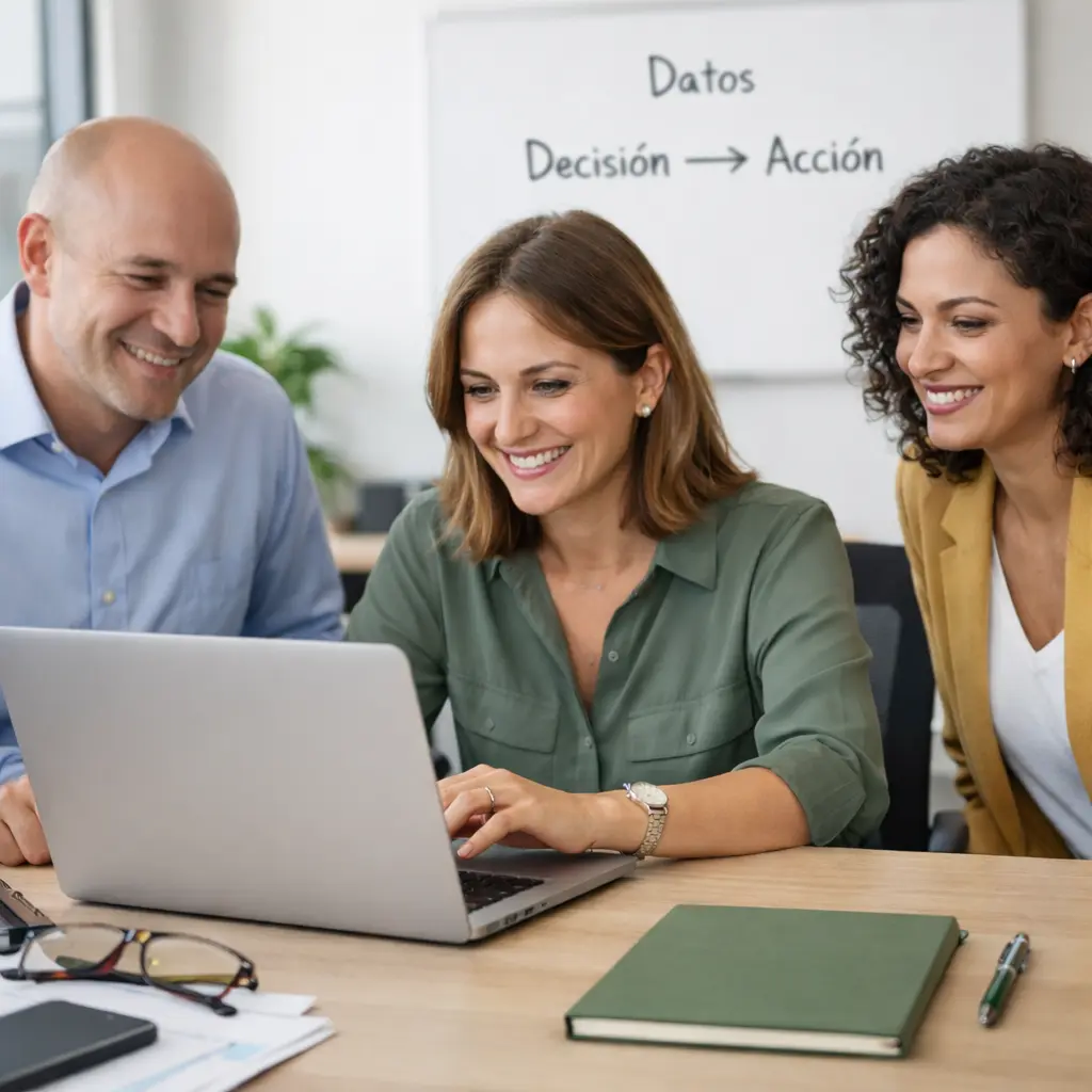 Equipo profesional realizando curso de ofimática para empresas con formación bonificable FUNDAE en Madrid