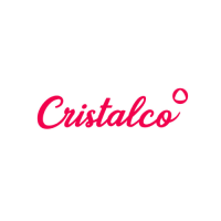 Logo horizontal rojo de la empresa Cristalco